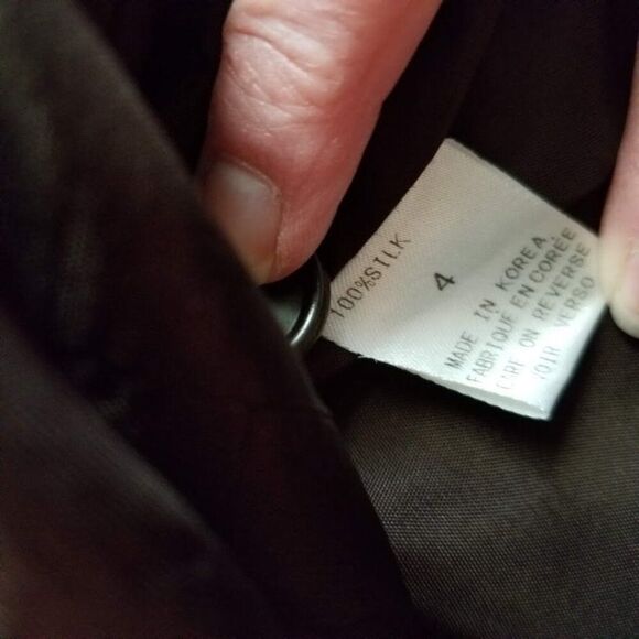 Tahari 100% Silk Jacket Brown Classic Blazer Sz 4 Small - Picture 8 of 12